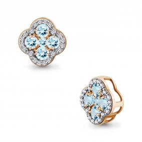 Серебряная подвеска AQUAMARINE А2546402А-п с топазом и фианитом А2546402А-п фото