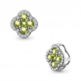 Серебряная подвеска AQUAMARINE А2546407А с фианитом и хризолитом А2546407А фото