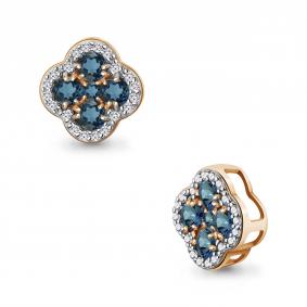 Серебряная подвеска AQUAMARINE А2546408А-п с фианитом и Лондон топазом А2546408А-п фото