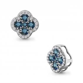 Серебряная подвеска AQUAMARINE А2546408А с фианитом и Лондон топазом А2546408А фото