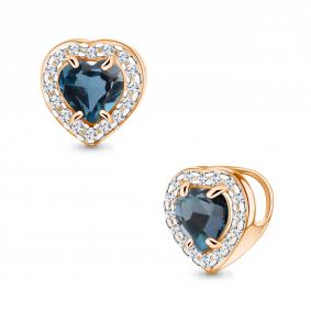 Подвеска из золочёного серебра AQUAMARINE А2546908А-п с фианитом и Лондон топазом А2546908А-п фото