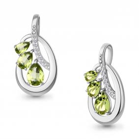 Серебряная подвеска AQUAMARINE А2547507А с фианитом и хризолитом А2547507А фото