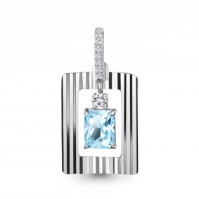 Серебряная подвеска AQUAMARINE А2548002А с топазом и фианитом А2548002А фото