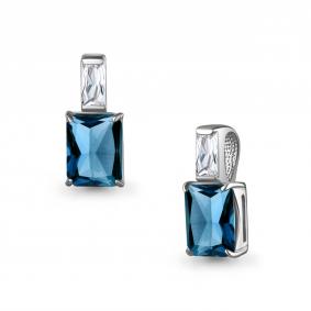 Серебряная подвеска AQUAMARINE А2548493 с фианитом и Лондон топазом А2548493 фото