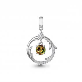 Серебряная подвеска AQUAMARINE А2548519А с фианитом и султанитом А2548519А фото