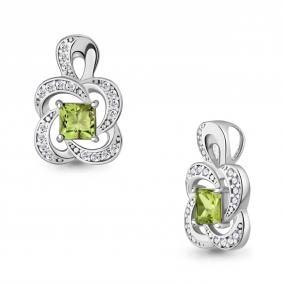 Серебряная подвеска AQUAMARINE А2548807А с фианитом и хризолитом А2548807А фото