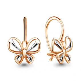 Серьги из золочёного серебра AQUAMARINE А30906-пк А30906-пк фото