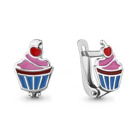 Серебряные серьги AQUAMARINE А33135 с эмалью А33135 фото