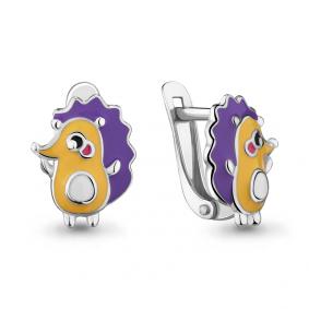 Серебряные серьги AQUAMARINE А33338 с эмалью А33338 фото