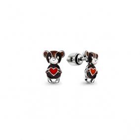 Серебряные серьги AQUAMARINE А33343 с эмалью А33343 фото