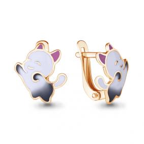 Серьги из золочёного серебра AQUAMARINE А33471-п А33471-п фото