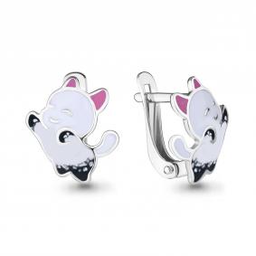 Серебряные серьги AQUAMARINE А33471 с эмалью А33471 фото