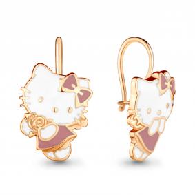 Серьги из золочёного серебра AQUAMARINE А33536-п с эмалью А33536-п фото