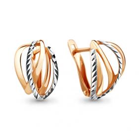 Серьги из золочёного серебра AQUAMARINE А33570-пк А33570-пк фото