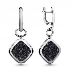 Серебряные серьги AQUAMARINE А33601 с фианитом А33601 фото