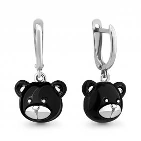 Серебряные серьги AQUAMARINE А33642 с керамикой А33642 фото