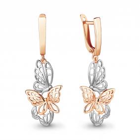 Серьги из золочёного серебра AQUAMARINE А33653-п А33653-п фото