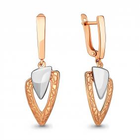 Серьги из золочёного серебра AQUAMARINE А33655-пк А33655-пк фото