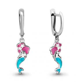 Серебряные серьги AQUAMARINE А33660 с эмалью А33660 фото