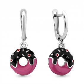 Серебряные серьги AQUAMARINE А33736 с эмалью А33736 фото