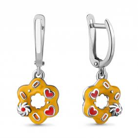 Серебряные серьги AQUAMARINE А33738 с эмалью А33738 фото