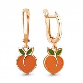 Серьги из золочёного серебра AQUAMARINE А33850-п с эмалью А33850-п фото