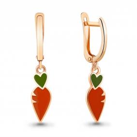 Серьги из золочёного серебра AQUAMARINE А33851-п с эмалью А33851-п фото