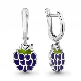 Серебряные серьги AQUAMARINE А33855 с эмалью А33855 фото