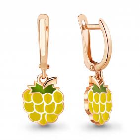 Серьги из золочёного серебра AQUAMARINE А33875-п с эмалью А33875-п фото