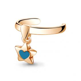 Одиночная серьга из золоченого серебра AQUAMARINE с эмалью А33877-п А33877-п фото
