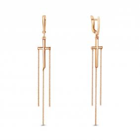 Серьги- кресты из золочёного серебра AQUAMARINE А33926-п А33926-п фото