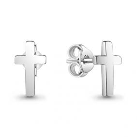 Серебряные серьги- кресты AQUAMARINE А33948 А33948 фото