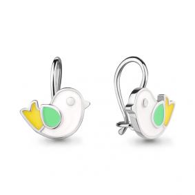 Серебряные серьги AQUAMARINE А34019 с эмалью А34019 фото