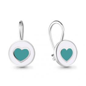 Серебряные серьги AQUAMARINE А34020 с эмалью А34020 фото