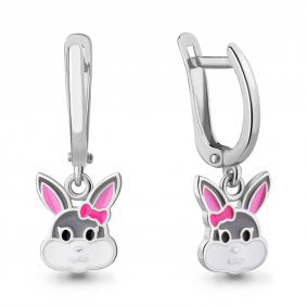 Серебряные серьги AQUAMARINE А34071 с эмалью А34071 фото