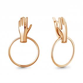 Серьги из золочёного серебра AQUAMARINE А34145-п А34145-п фото
