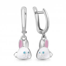 Серебряные серьги AQUAMARINE А34186 с эмалью А34186 фото