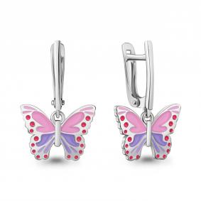 Серебряные серьги AQUAMARINE А34193 с эмалью А34193 фото