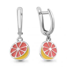 Серебряные серьги AQUAMARINE А34215 с эмалью А34215 фото