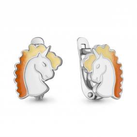 Серьги из золочёного серебра AQUAMARINE А34231-п с эмалью А34231-п фото