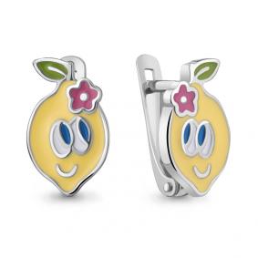 Серебряные серьги AQUAMARINE А34237 с эмалью А34237 фото