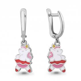 Серебряные серьги AQUAMARINE А34245 с эмалью А34245 фото