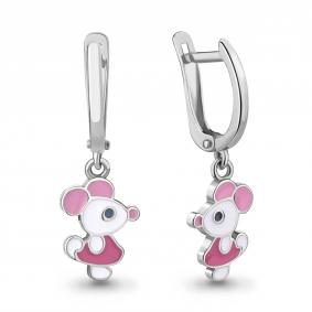 Серебряные серьги AQUAMARINE А34262 с эмалью А34262 фото