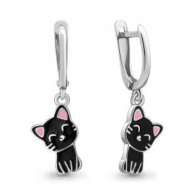 Серебряные серьги AQUAMARINE А34263 с эмалью А34263 фото