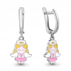 Серебряные серьги AQUAMARINE А34320 с эмалью А34320 фото