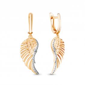 Серьги из золочёного серебра AQUAMARINE А34362-пк А34362-пк фото