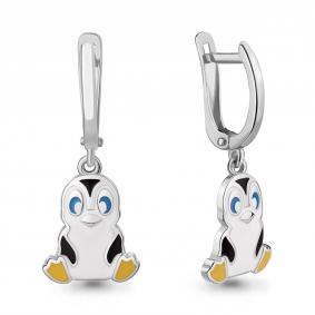 Серебряные серьги AQUAMARINE А34370 с эмалью А34370 фото