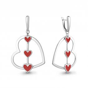 Серебряные серьги AQUAMARINE А34382 с эмалью А34382 фото