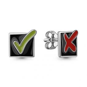 Серебряные серьги AQUAMARINE А34399 с эмалью А34399 фото