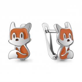 Серебряные серьги AQUAMARINE А34438 с эмалью А34438 фото